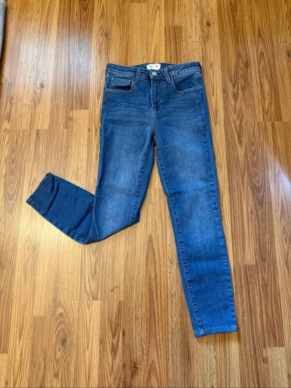 L'AGENCE Women's Margot Whiskering Faded High-Rise Skinny Jeans Blue Size 25